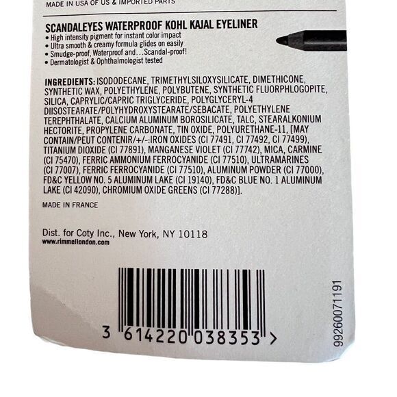 SET RIMMEL LONDON Scandaleyes Waterproof Mascara +‎ Gel Pencil 003 Extreme Black - Picture 6 of 7